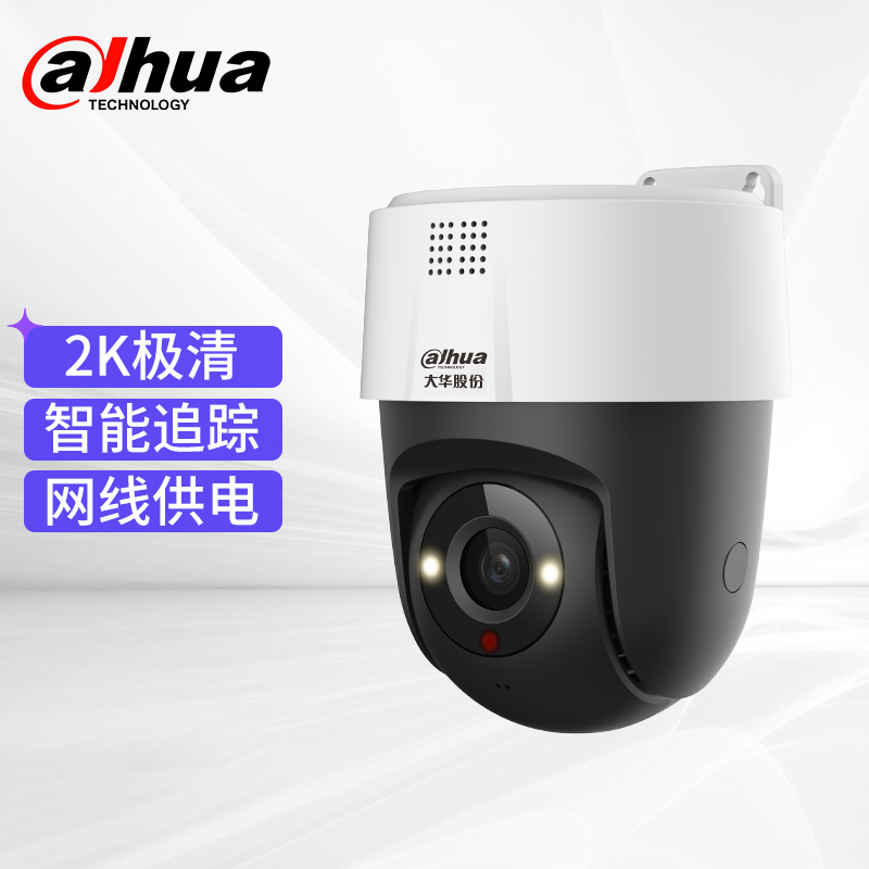 大华dahua 400万智能双光警戒POE摄像机双向语音对讲2吋云台球机DH